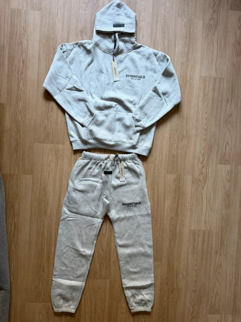 Fear of God Essentials Core Collection Hoodie & Sweatpants Tracksuit Grey Size M